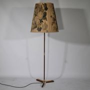 Teak Tripod Micheline Floor Lamp from Brass by JT Kalmar for Kalmar, 1950s
