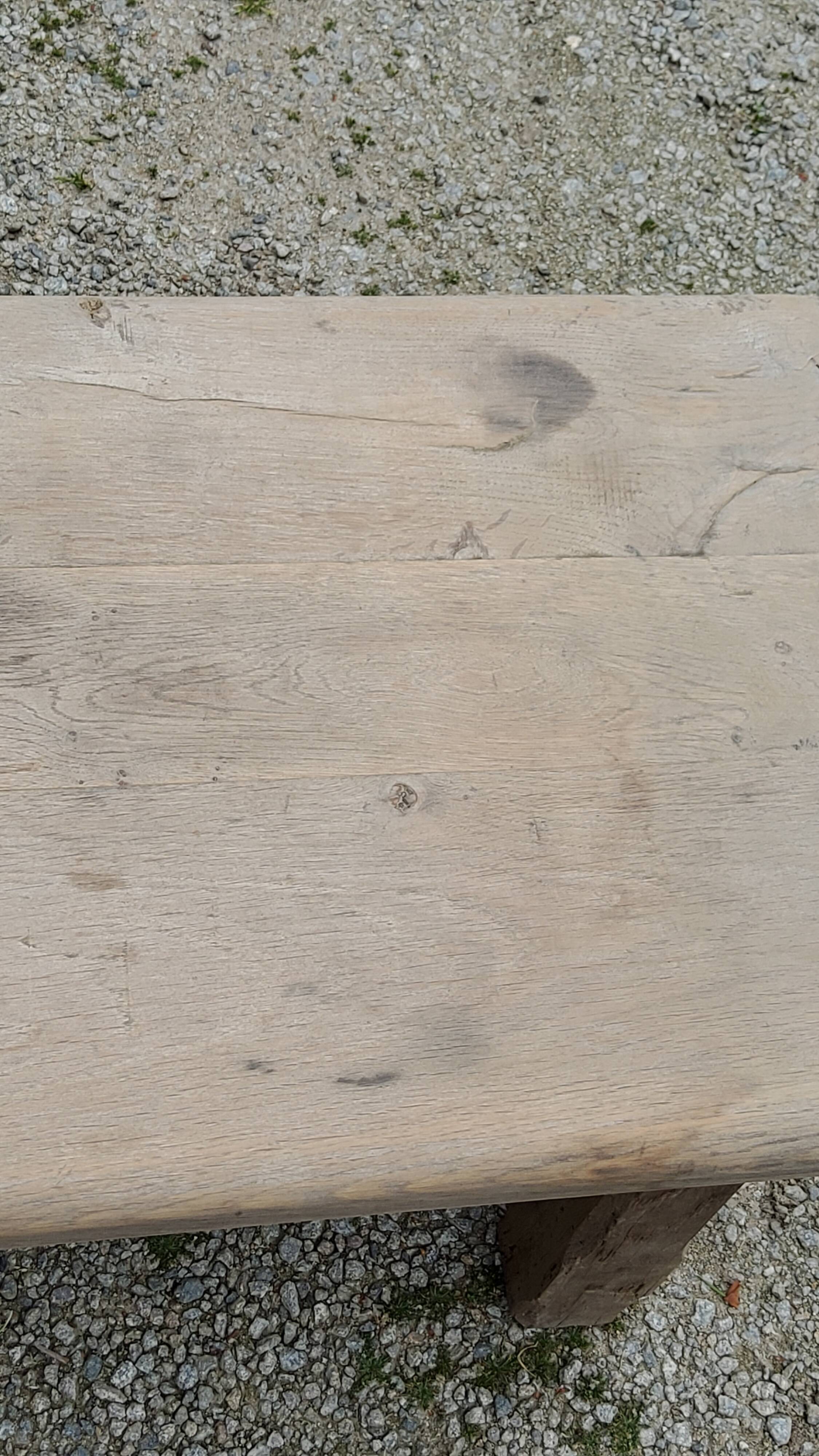 Old brutalist oak farmhouse coffee table