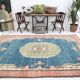 7x10 Blue & Green Handmade Turkish Vintage Rug, 211x320 Cm SK4996