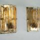 Pair of signed La Murrina thick Murano glass sconces. Italy 1970s.