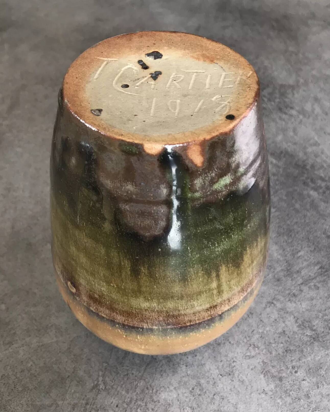 Stoneware VASE signed Thomas CARTIER, Saint Amand en Puisaye, 1918, Art Nouveau