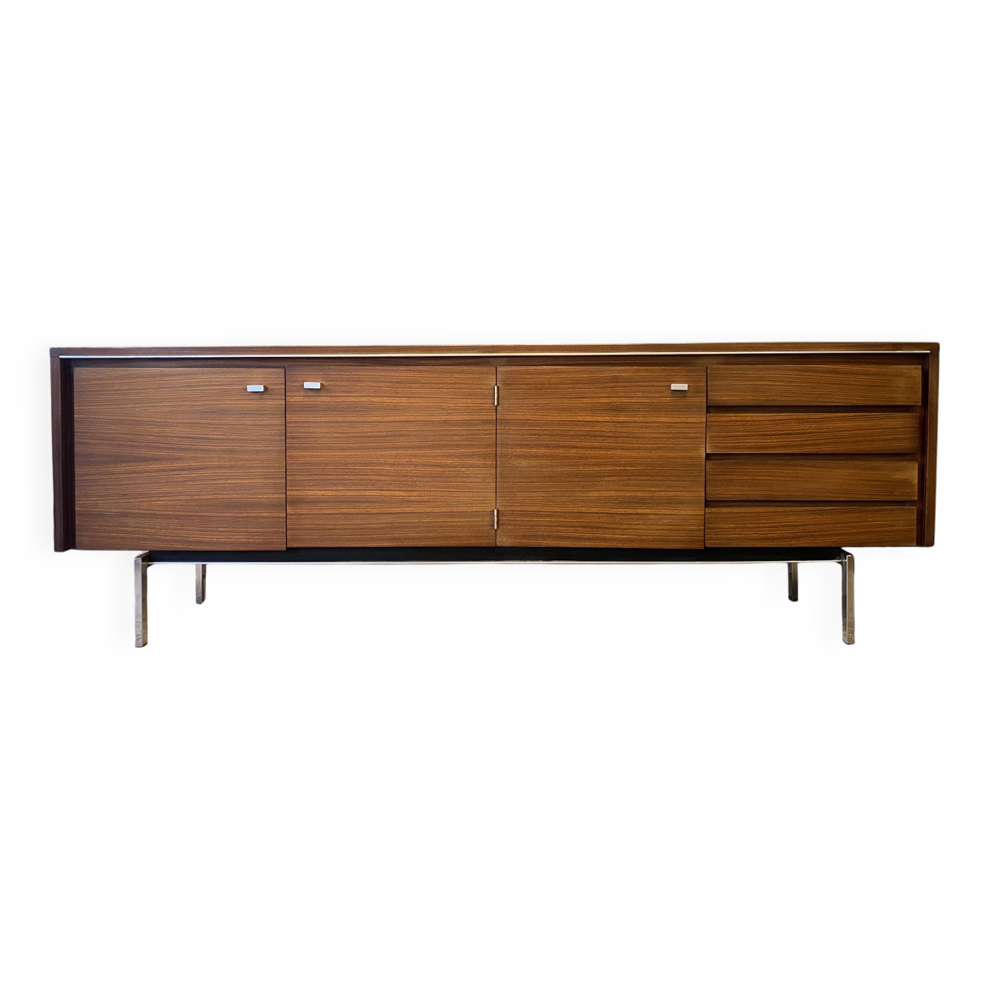Mid-century sideboard in rosewood and chrome metal