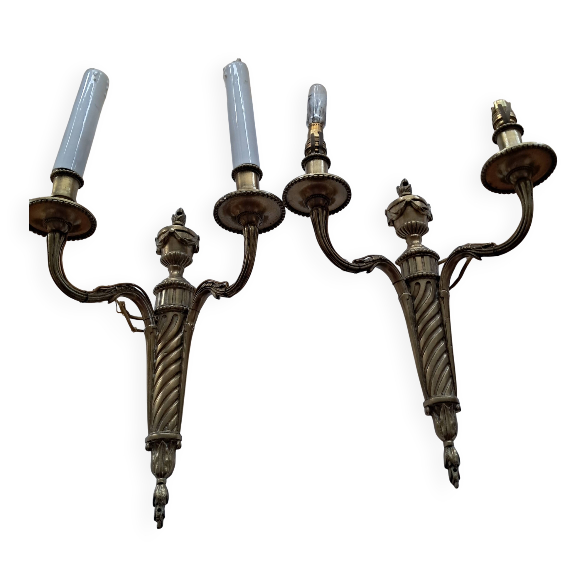 Bronze wall sconces