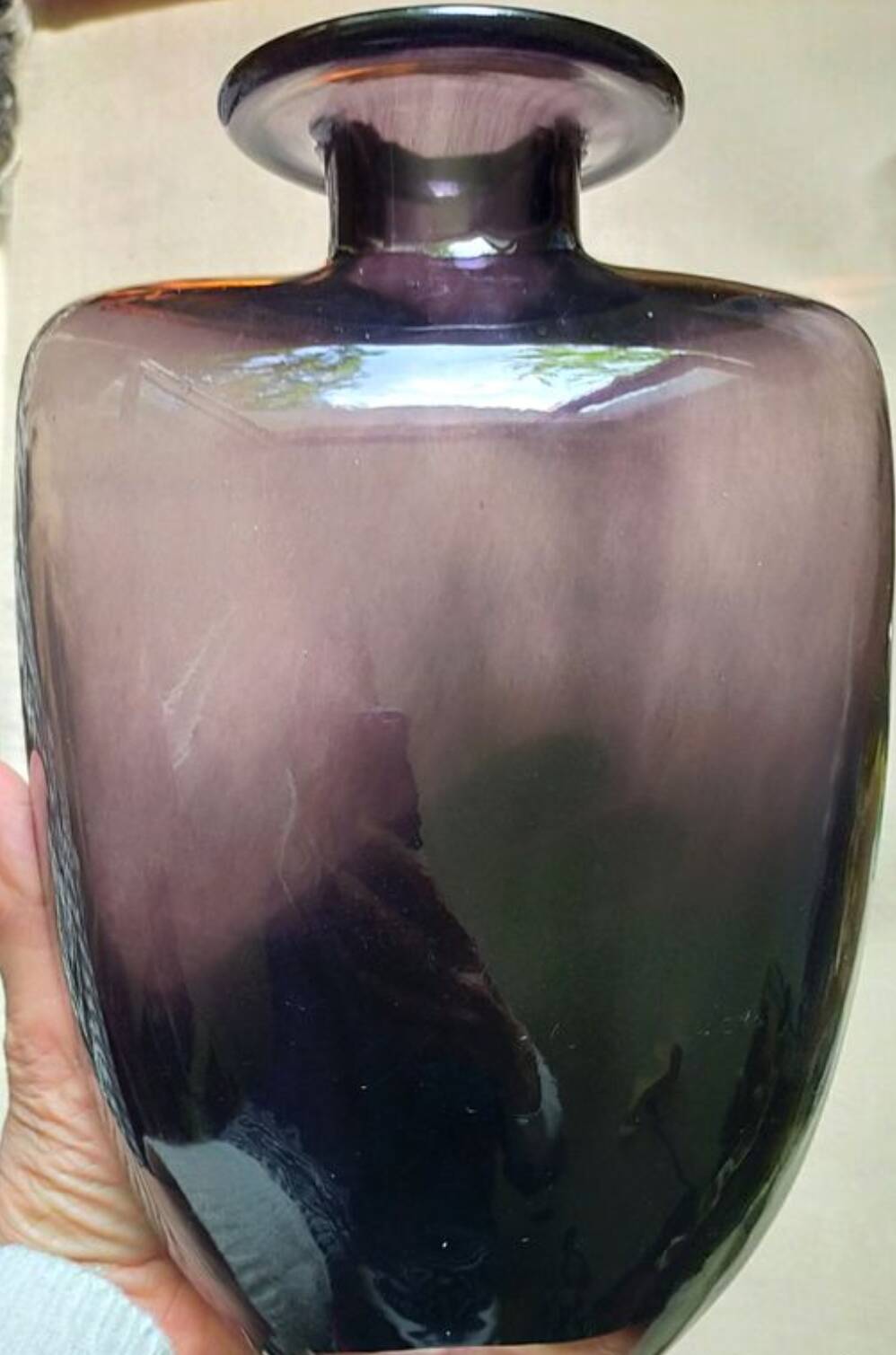 Vintage Amethyst Shoulder Vase design Kjell Engman for Kosta Boda