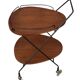 Desserte scandinave vintage en teck & métal, roulettes métal,  années 60