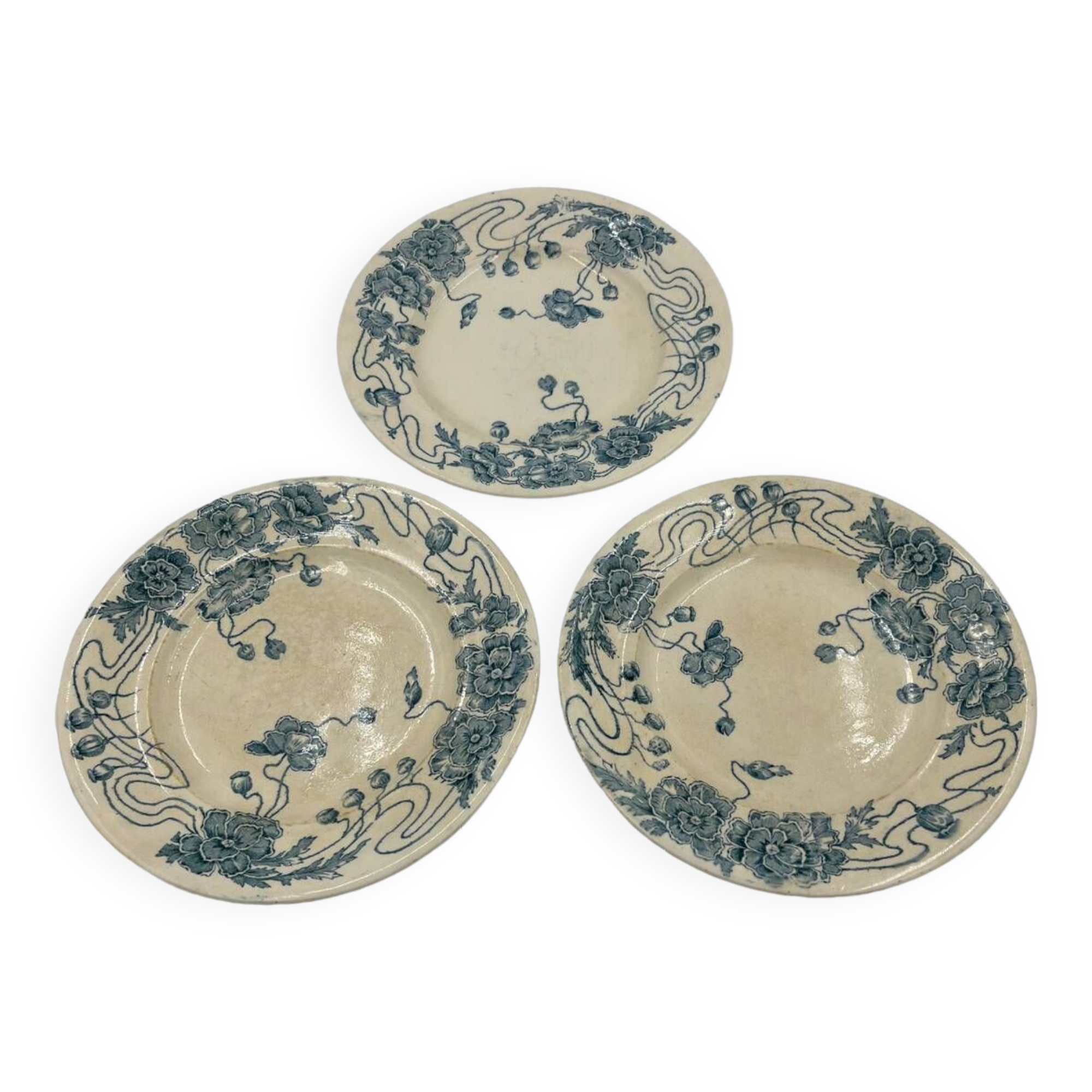 Lot de 3 assiettes Longwy