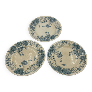 Lot de 3 assiettes Longwy