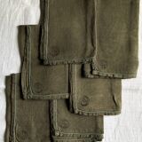 Set of six pure washed linen towels dyed persimmon