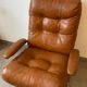 Vintage reclining lounge chair and footrest