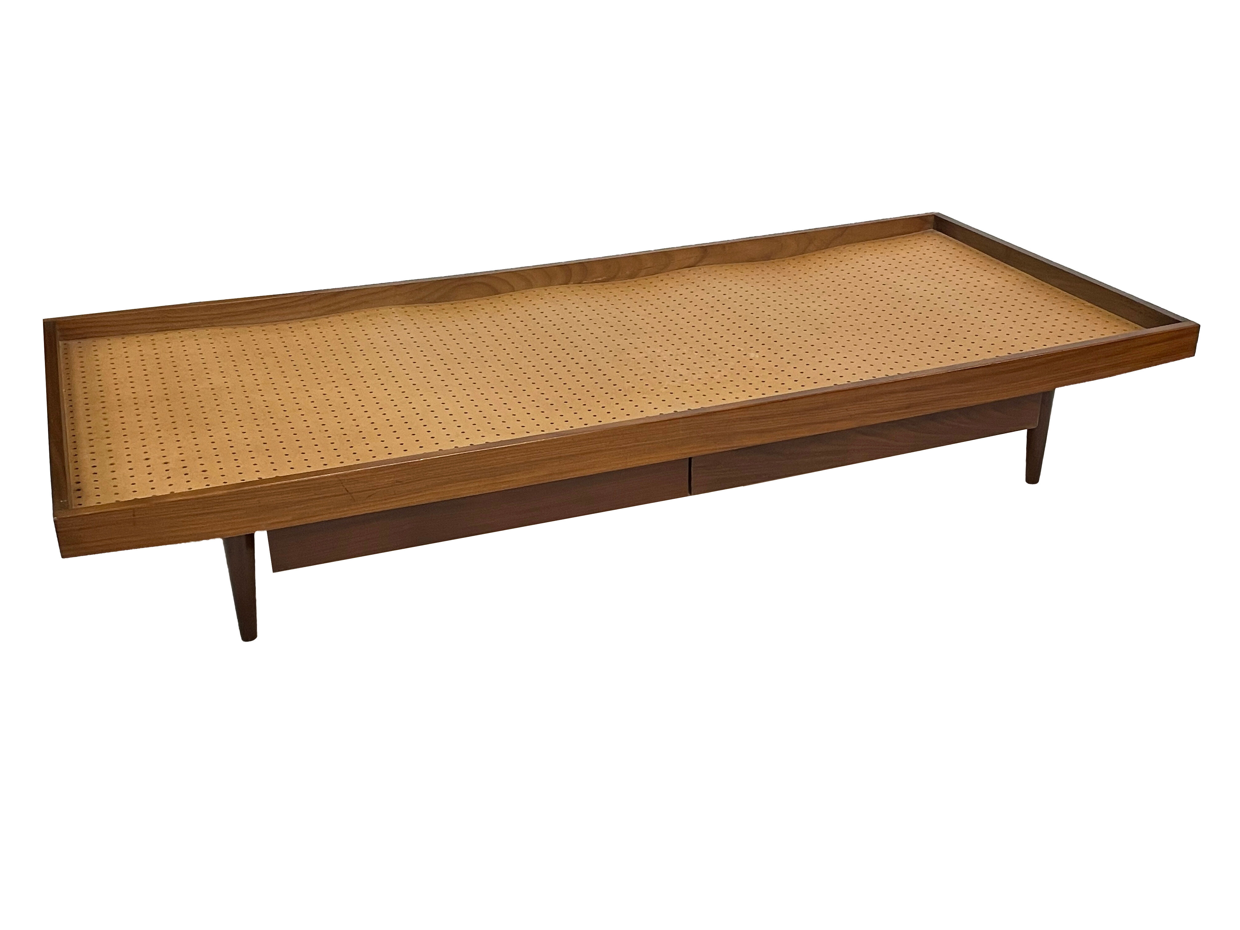 Vintage mid century daybed teak design with drawers