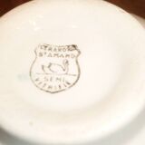 6 beige and red St Amand coffee cups