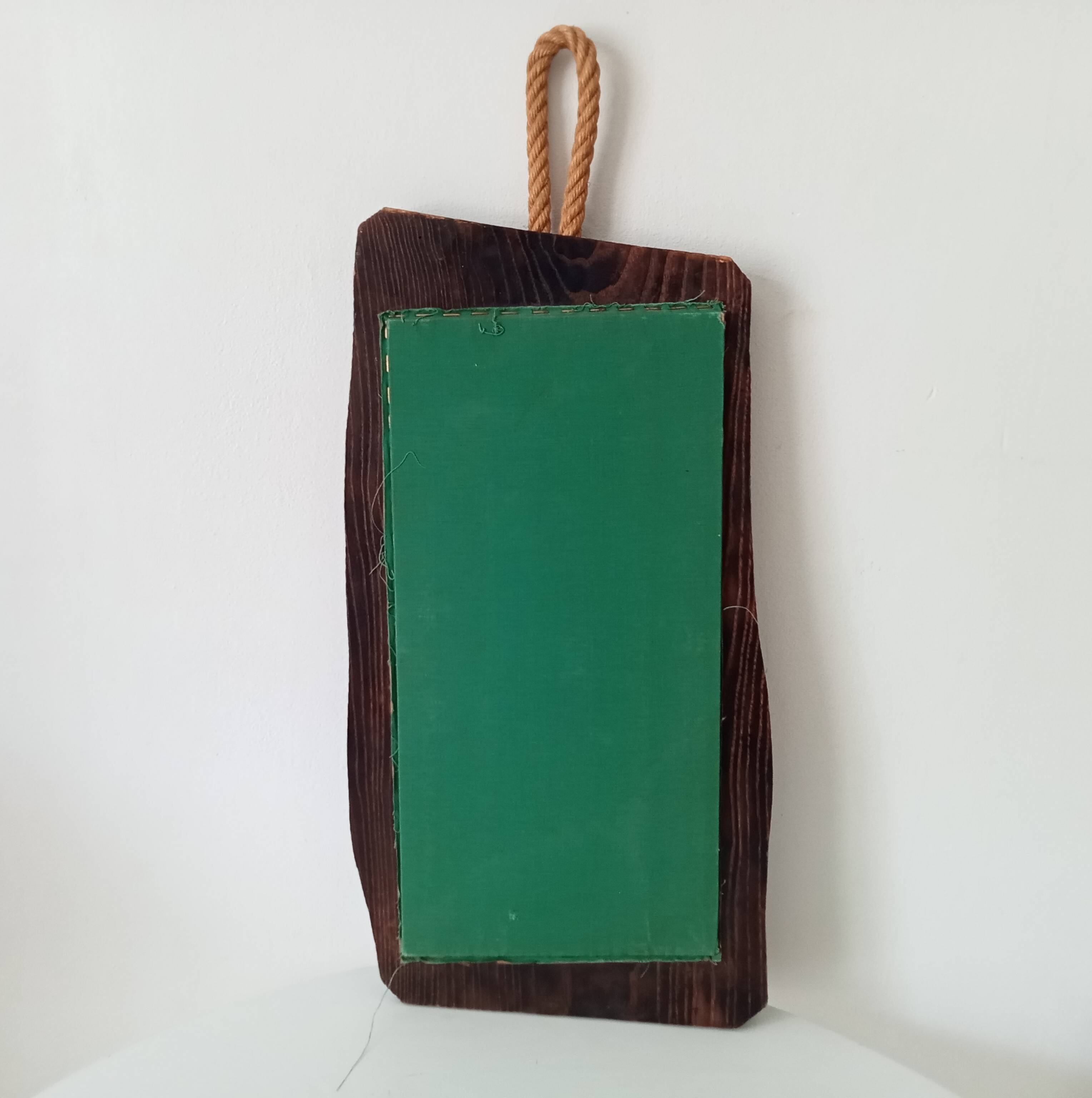 Brutalist antique mirror in solid wood from the 1950s/60s.
