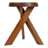 Iconic Pierre Chapo model S31 stool in elm wood, France 1974