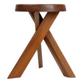 Tabouret iconique Pierre Chapo modèle S31 en bois d'orme, France 1974