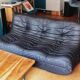 Togo 3 places cuir anthracite - Ligne Rozet