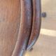 Swivel wooden armchair, pattern on seat