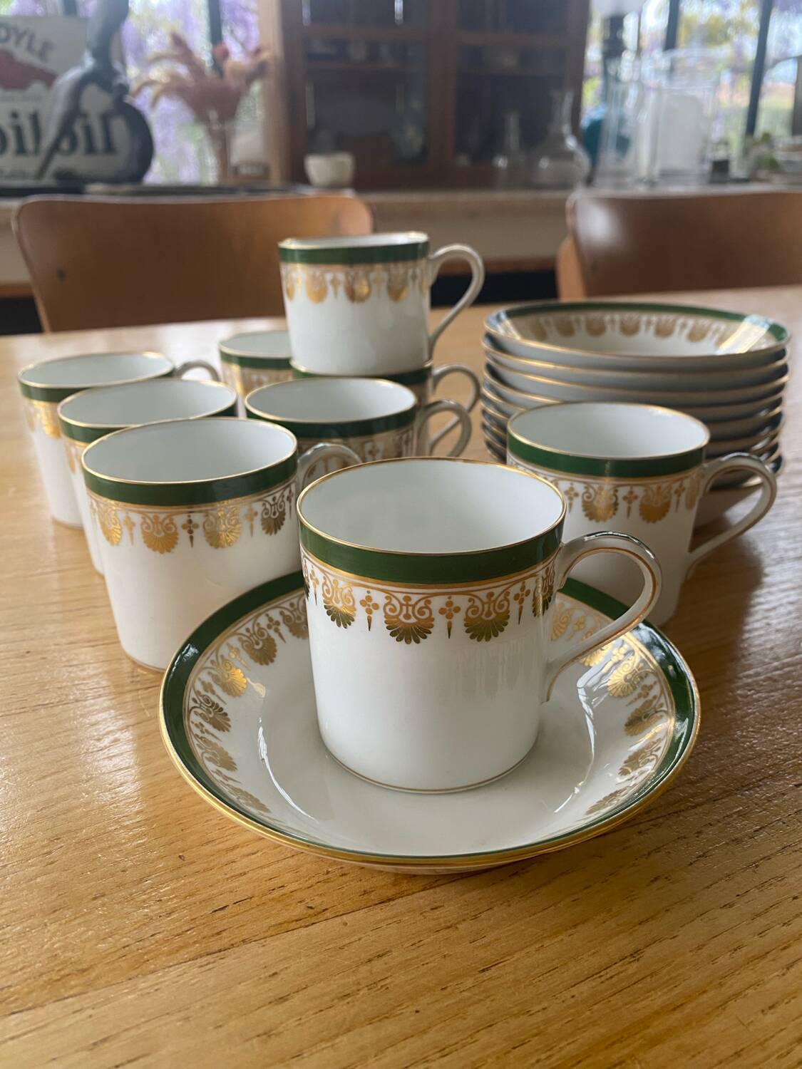 Coffee service 11 cups 12 saucers manufacture w. guerin et cie, paris