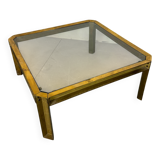 Brutalist Brass T09 coffee table by Peter Ghyczy 1970