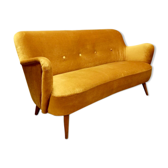 Midcentury modern vintage Italian velvet sofa