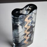 Vase en verre et plaqué argent des années 1970 par Claude Cuny pour Cassetti Firenze