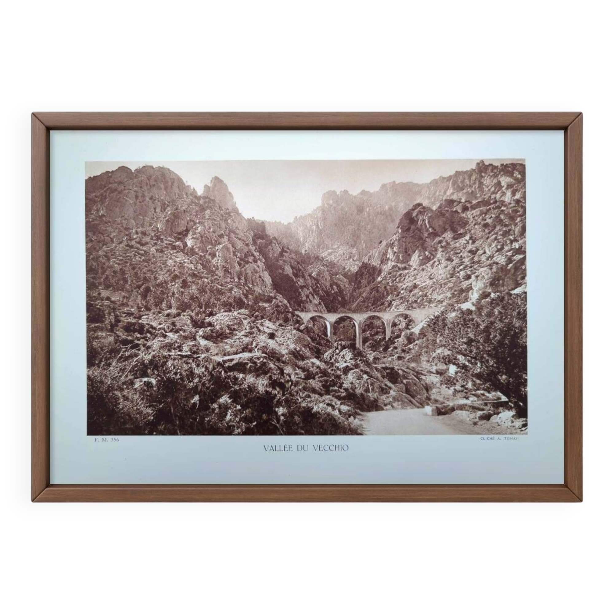 Vecchio Valley, vintage Corsica, photo plate printed in 1935.