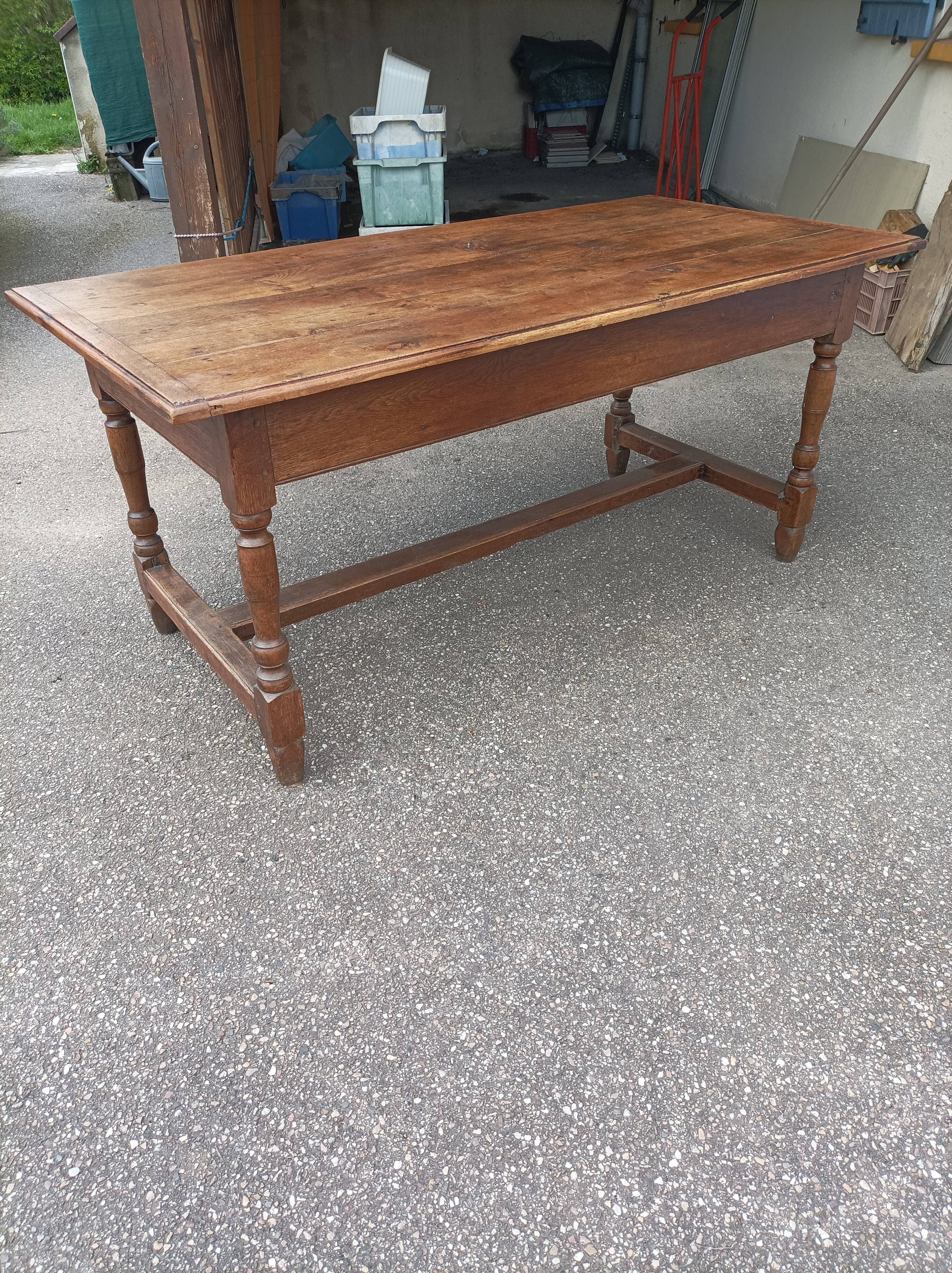 Old farmhouse table 2 drawers