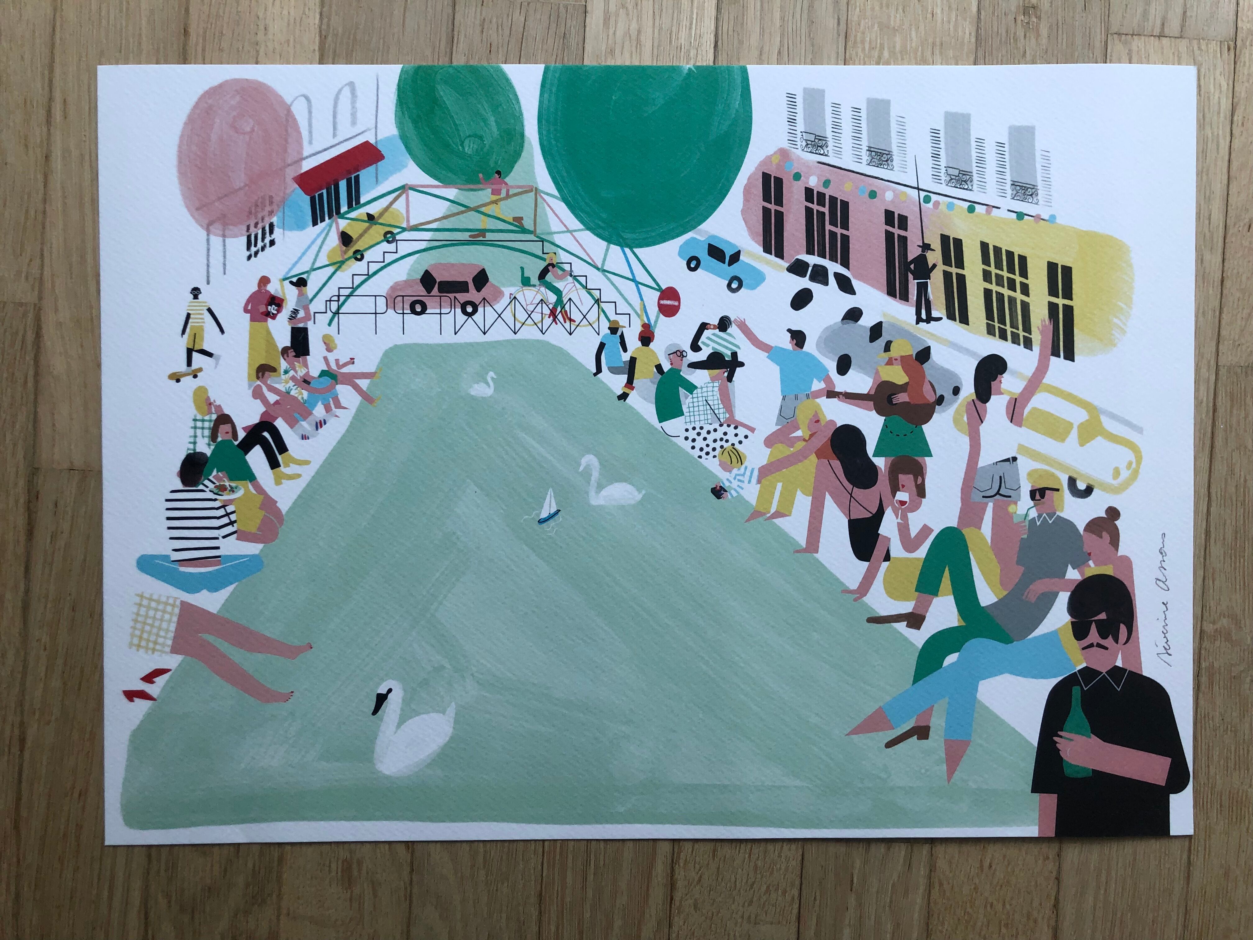 Affiche canal saint martin séverine assous illustration