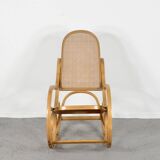 Fauteuil à bascule italien Luigi Crassevig en bois courbé