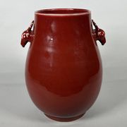 Large red porcelain vase "Ox Blood" - China Qing. 19th century