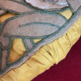 Large round Art Deco embroidered cushion