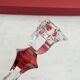 Baccarat Harcourt Candlesticks, Red Knob – Pair, 22 cm