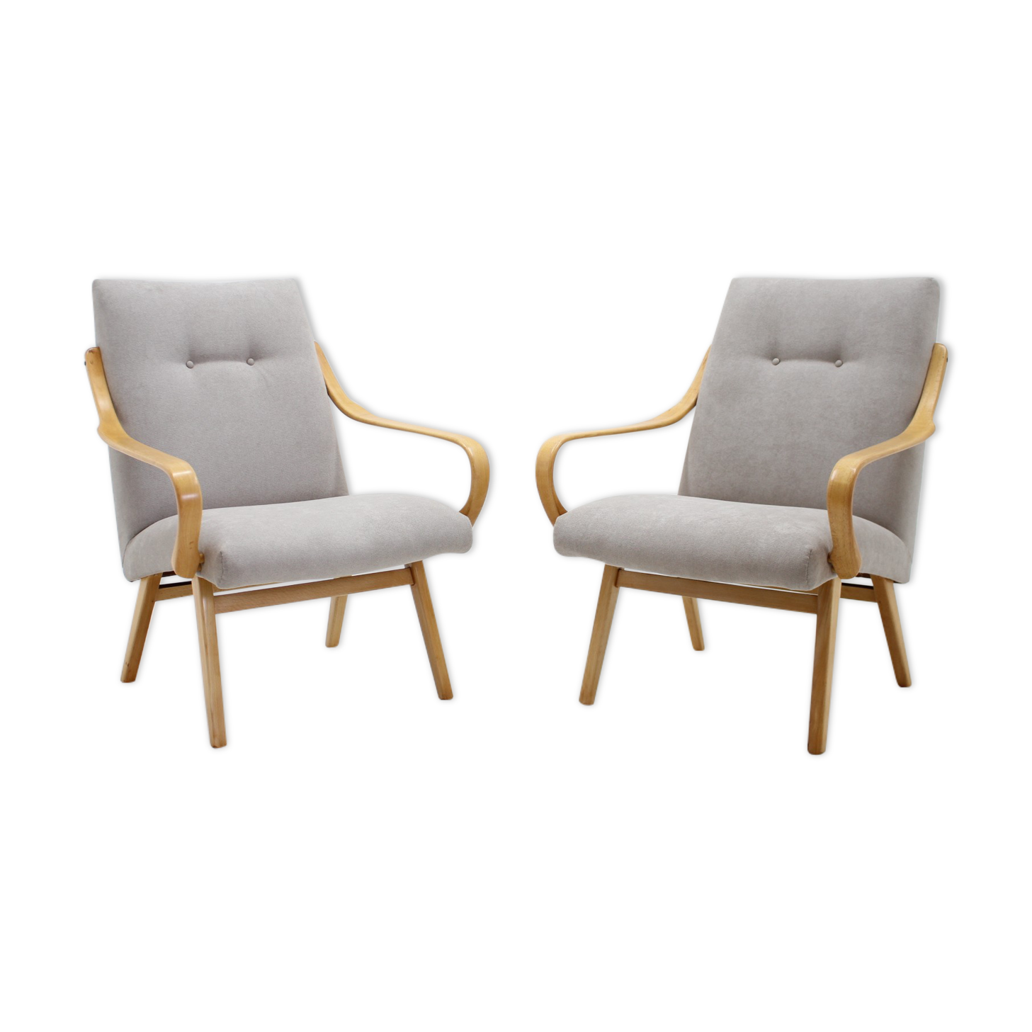 1960s  Pair of Ton Armchairs by Jaroslav Smidek, Czechoslovakia