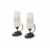 Mid-Century 60s lamp set – brass, glass, vintage design