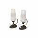 Mid-Century 60s lamp set – brass, glass, vintage design