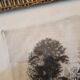 gravure eau forte fin XIXe, paysage rural
