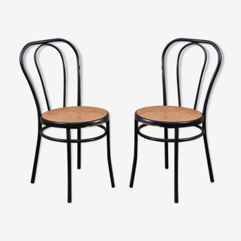 Pair of metal and cannage bistro chair
