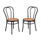 Paire de chaise bistrot métal et cannage
