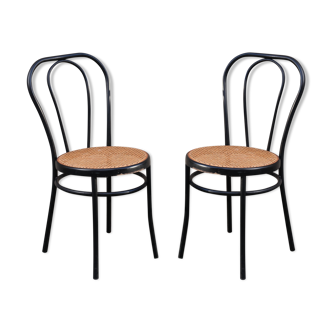 Pair of metal and cannage bistro chair