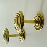 2 gold metal curtain tieback hooks
