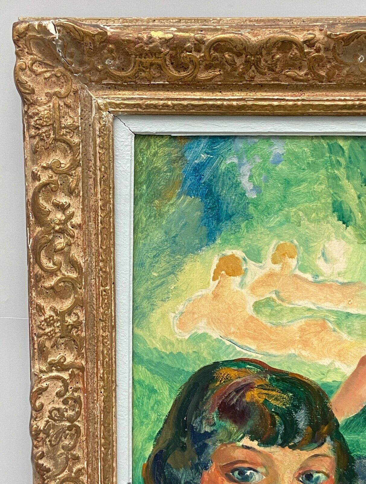 Oil on canvas by Emile Compard Portrait of women and composition