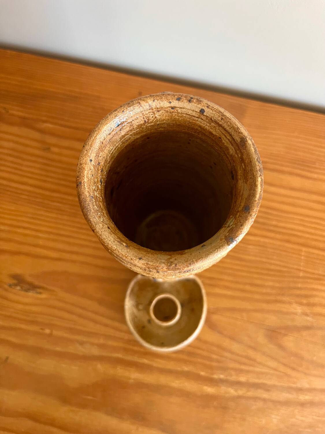 Vase / bougeoir grès vintage « La Hulotte »