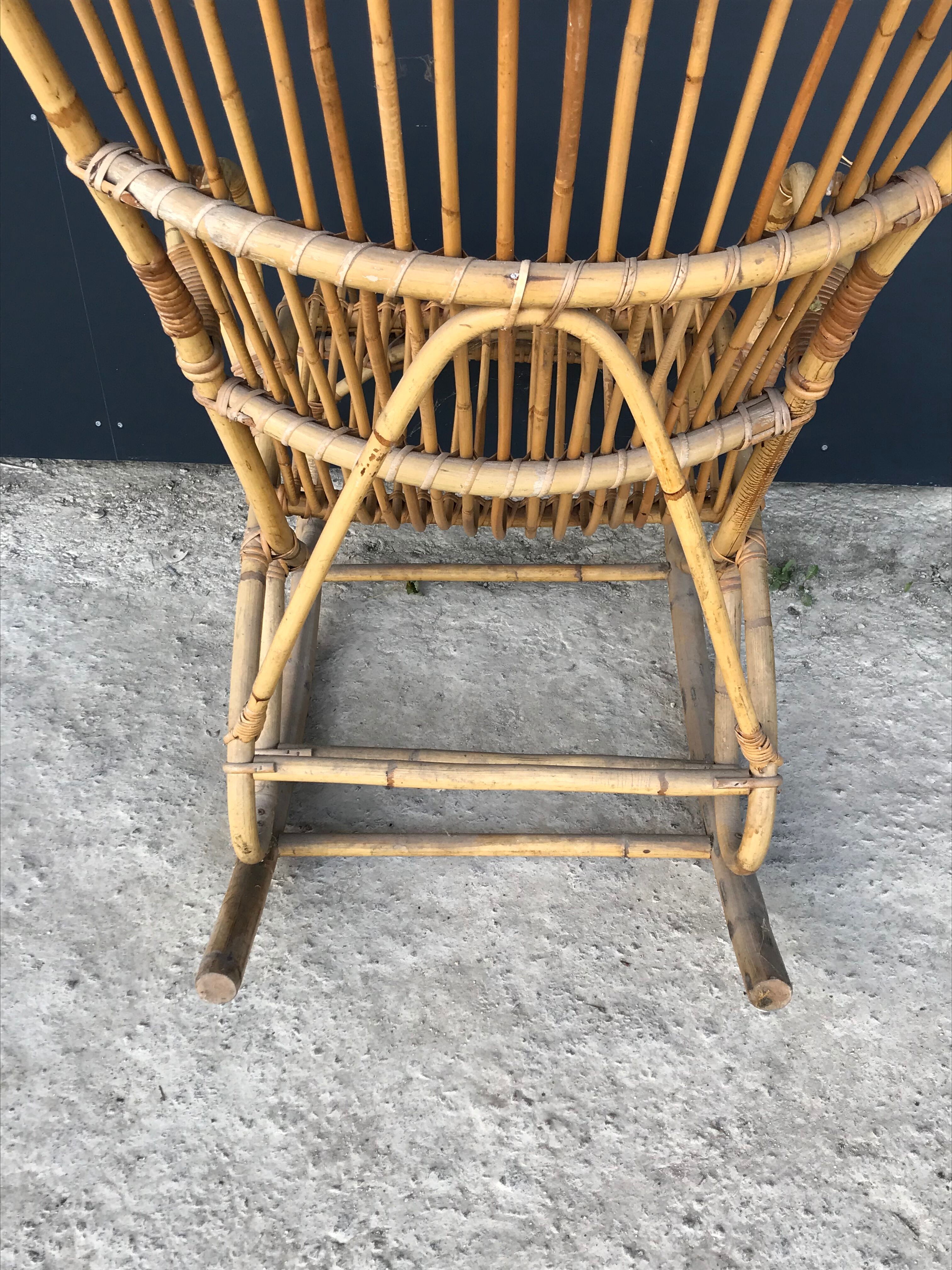 Rattan rocking-chair