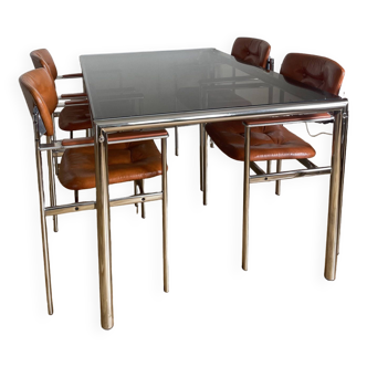 70's chrome table and chairs