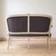 Antique 3-seater sofa in Louis XV style with grey fabric.
