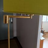 floor lamp reading light gilded brass articulated arm 1980