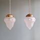 Art Deco pendant light in transparent satin glass, 1920s-30s