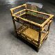Vintage 1950s bamboo trolley or serving cart.
