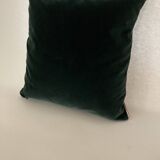 Forest green velvet cushion