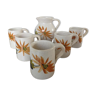 Orangeade service, floral pattern, cracked ceramic 60s