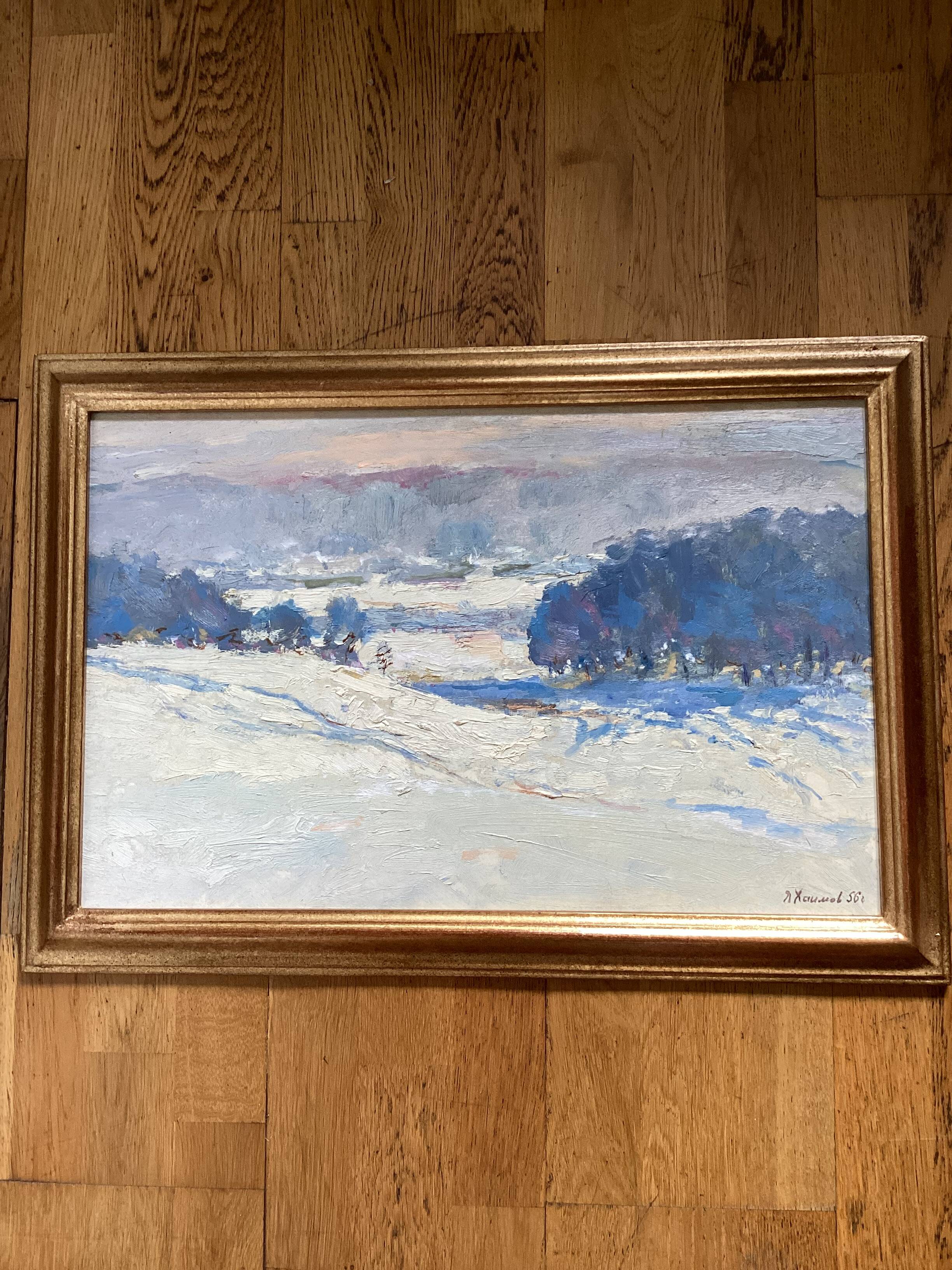 Oil painting on cardboard signed, dimensions: height - 48 cm - width - 68.5 cm -
